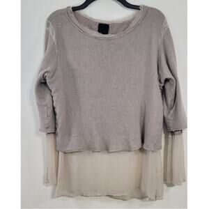 Heather Sweater Womens X-Large Layered Wool Cashmere Blend Boho Cottagecore